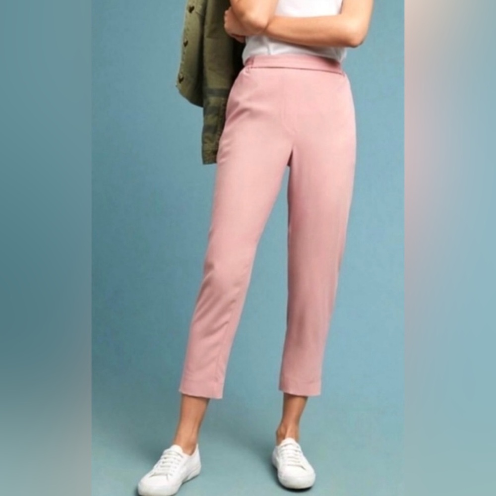 Anthropologie The Essential Pull-On Pant rose pink size Medium Elastic Waist
